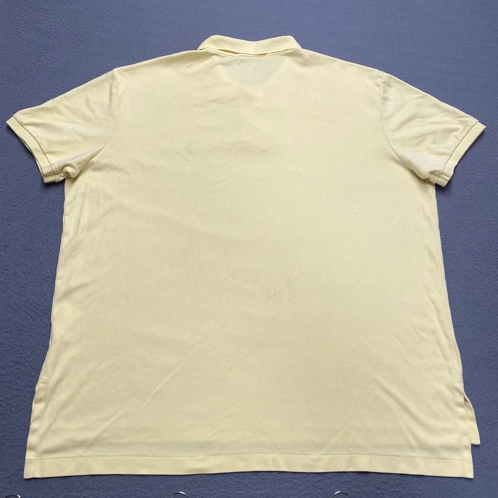 Polo‎ Ralph Lauren Polo Shirt Mens XL Yellow Pima Interlock Cotton Short Sleeve